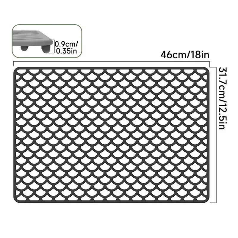 Kitchen Silicone Sink Protector Mat Foldable Anti Slip Tableware Drainage Drying Mats Household Multi Functional Desk Pad