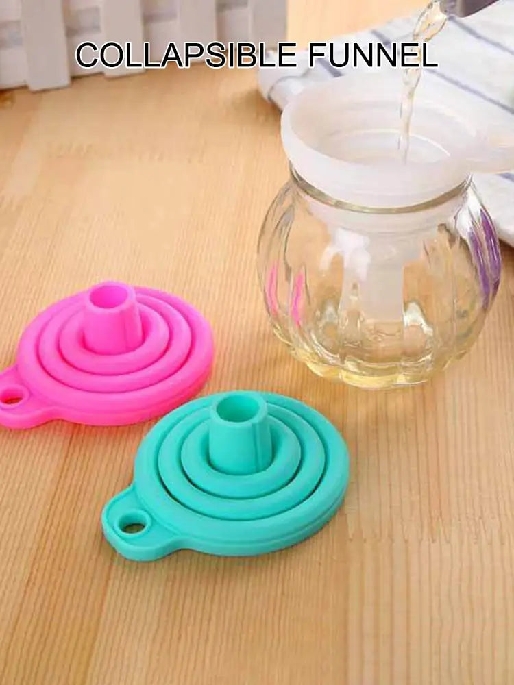 Kitchen Funnel Set, Kitchen Gadget Accessories Foldable Silicone Foldable Funnel for Filling Water Bottles With Liquid Transfer