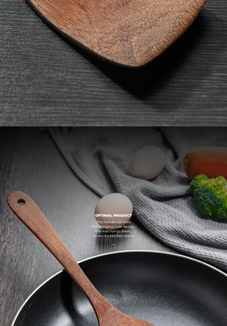 Kitchen Utensils Set Non-Stick Cookware for Kitchen Wooden Handle Soup spoon spatula Rice spoon shovel Kitchen Accessories