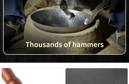 Konco High quality iron pan Non-coating Cooking Pot Kitchen Cookeware,Handmade Hammering Wok Gas Cookware