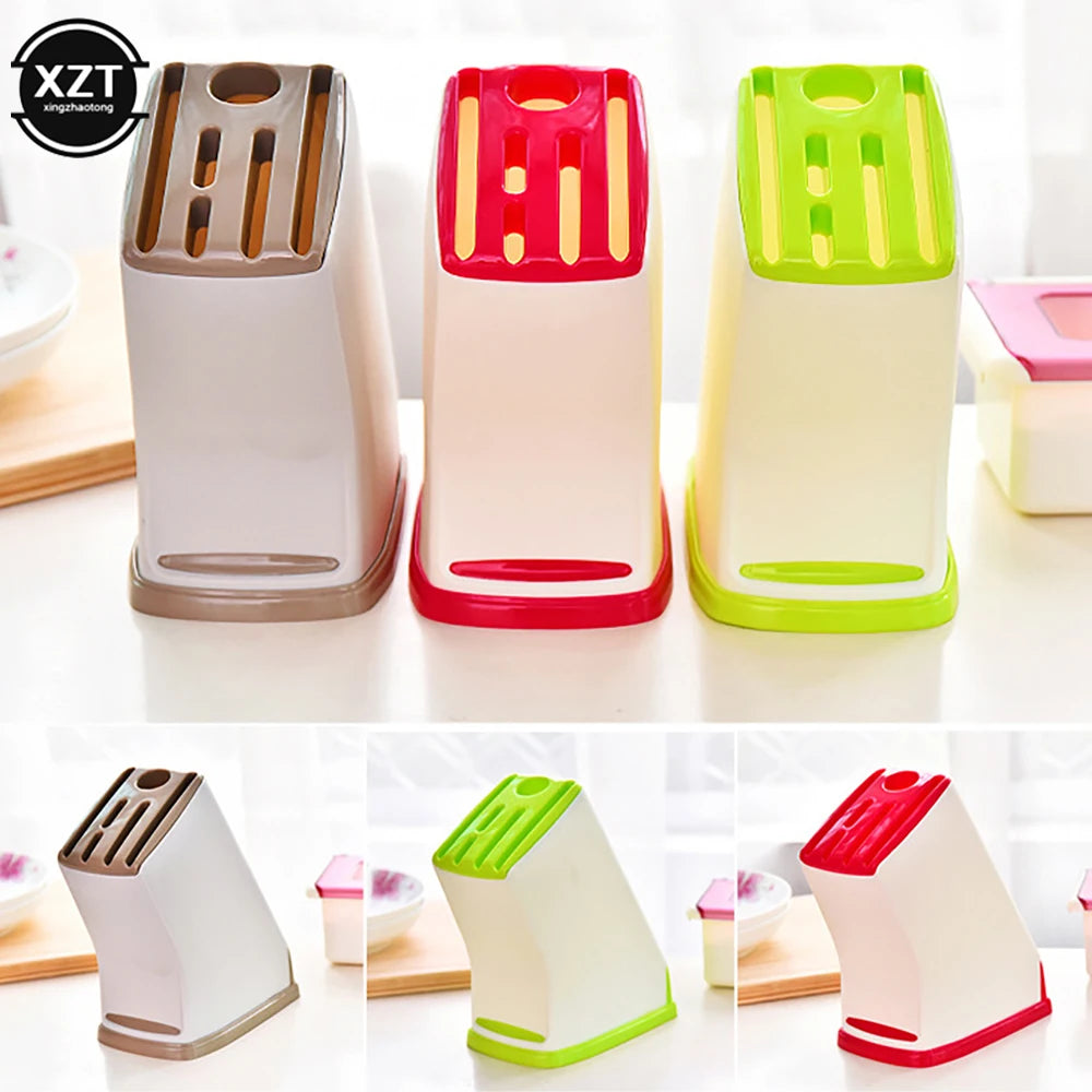 Kitchen Knife Holder Storage Rack Creative Household Supplies Durable Plastic Knife Holder Multifunctional Drainage Cutlery Rack