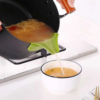 Kitchen Funnel with Anti-Splash Edge and Liquid Streamer Spout, Anti-Spill Pouring Tool