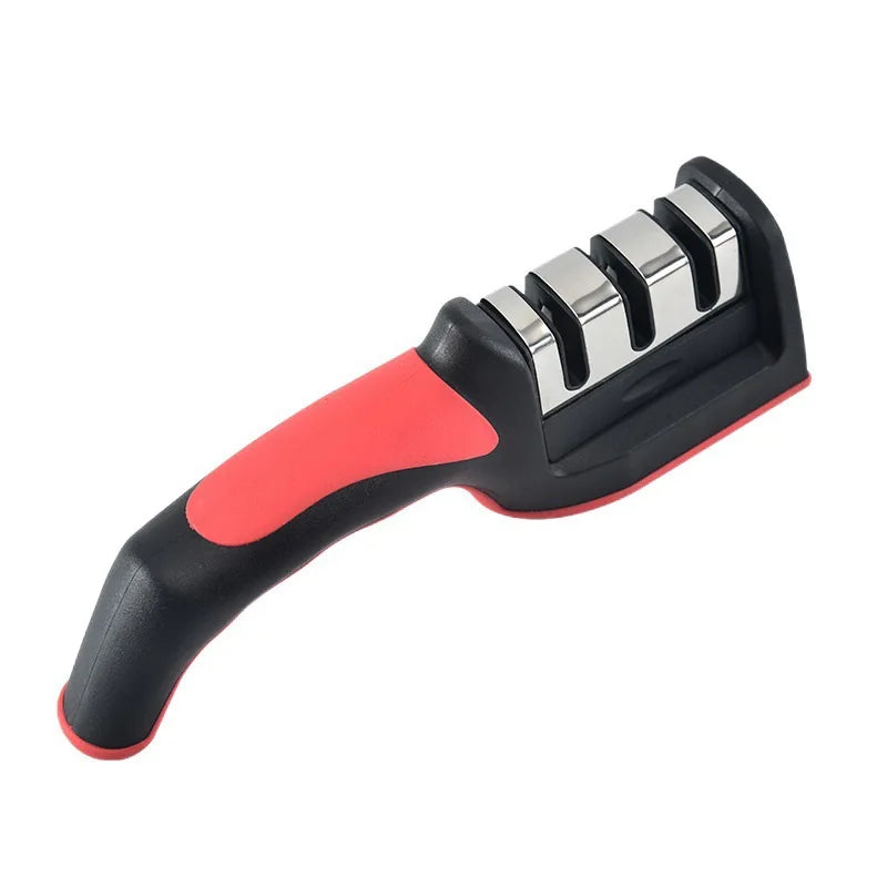 Kitchen 3-Segment Knife Sharpener Household Multi-Functional Hand-Held Three-Purpose Black Sharpening Stone Kitchen Artifacts
