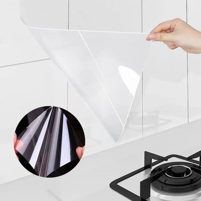 Kitchen Oil Proof Wall Sticker Stove Cabinet Heat-resisting Self Adhesive Wallpaper Wall Protector Film Waterproof Decoration