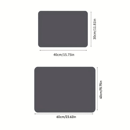 Kitchen Counter Bowl and Plate Drying Pad, with Anti-slip Rubber Back Plate, Heat-resistant, Grey, Suitable for Bowls and Cups
