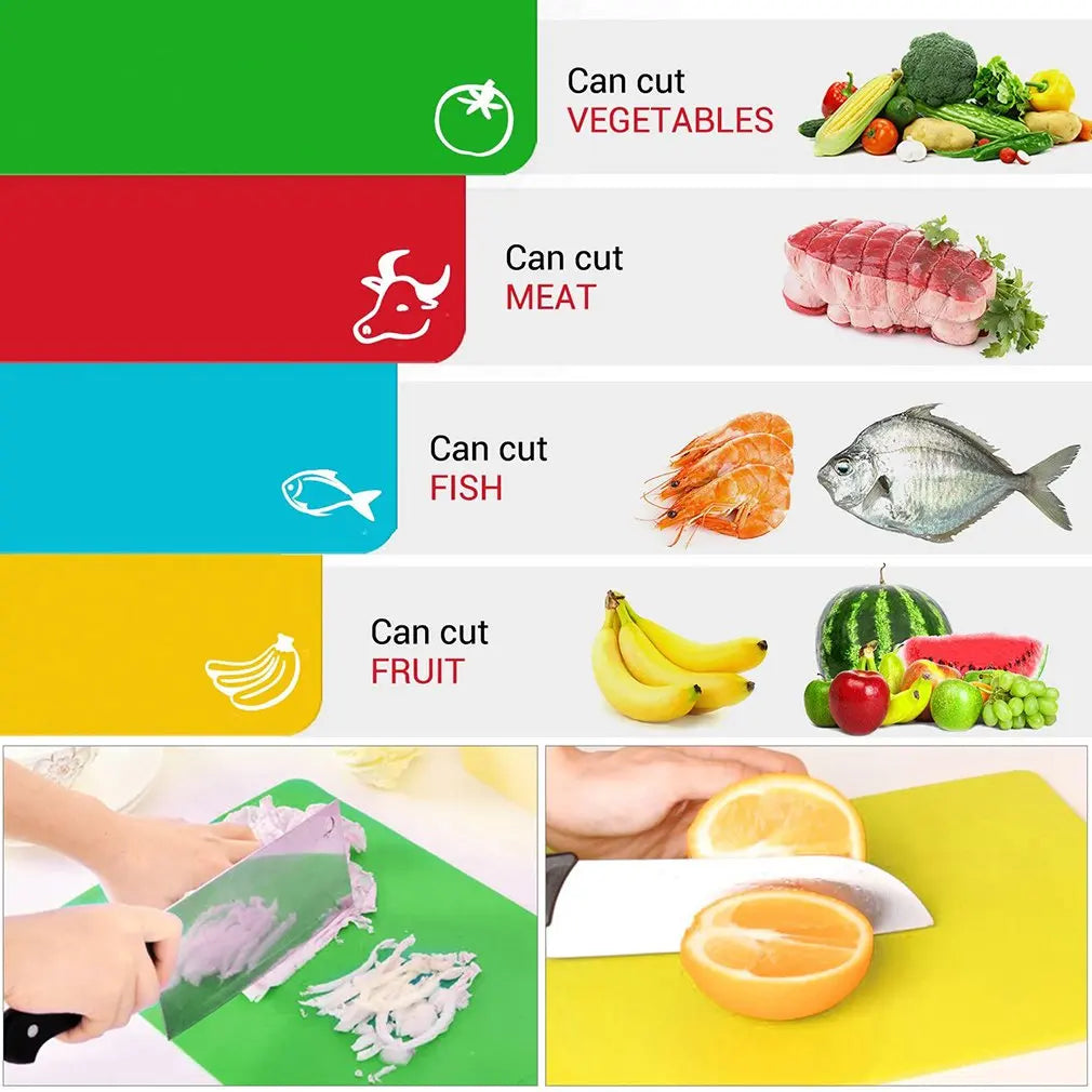 Kitchen Tools Multicolor Easy To Clean Nonslip Chopping Board Outdoor Camping Food Cutting Block Mat Tool Kitchen Cook Supplies