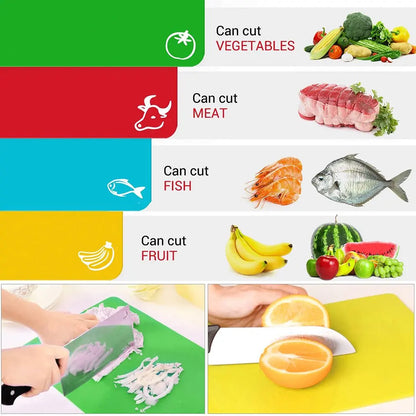 Kitchen Tools Multicolor Easy To Clean Nonslip Chopping Board Outdoor Camping Food Cutting Block Mat Tool Kitchen Cook Supplies