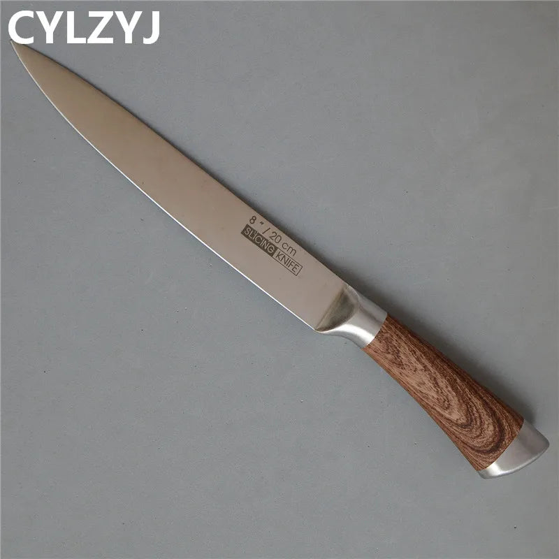 Kitchen Knives Set chef knives sets Stainless Steel Kitchen Knives Scissors Sharpener Chef Slicer Paring Bread Utility Knife