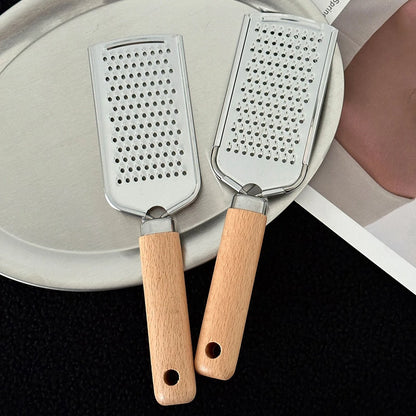 1PC Kitchen Gadgets: Wooden Handle Grater, Small Kitchenware, Stainless Steel Baking Utensils