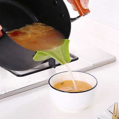Kitchen Funnel with Anti-Splash Edge and Liquid Streamer Spout, Anti-Spill Pouring Tool