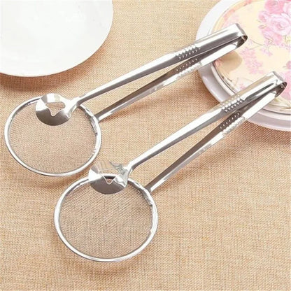 Kitchen tools: stainless steel strainer, oil scoop, fried food scoop, oil scoop, tofu powder sieve, filter screen, food oil clip