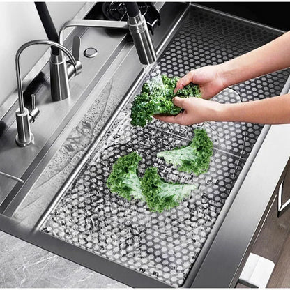 Kitchen Silicone Sink Protector Mat Foldable Anti Slip Tableware Drainage Drying Mats Household Multi Functional Desk Pad