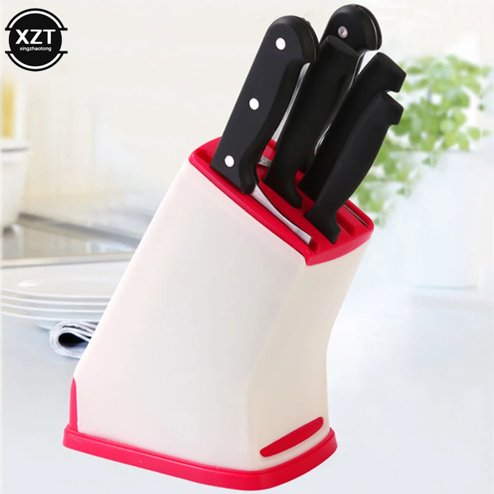 Kitchen Knife Holder Storage Rack Creative Household Supplies Durable Plastic Knife Holder Multifunctional Drainage Cutlery Rack