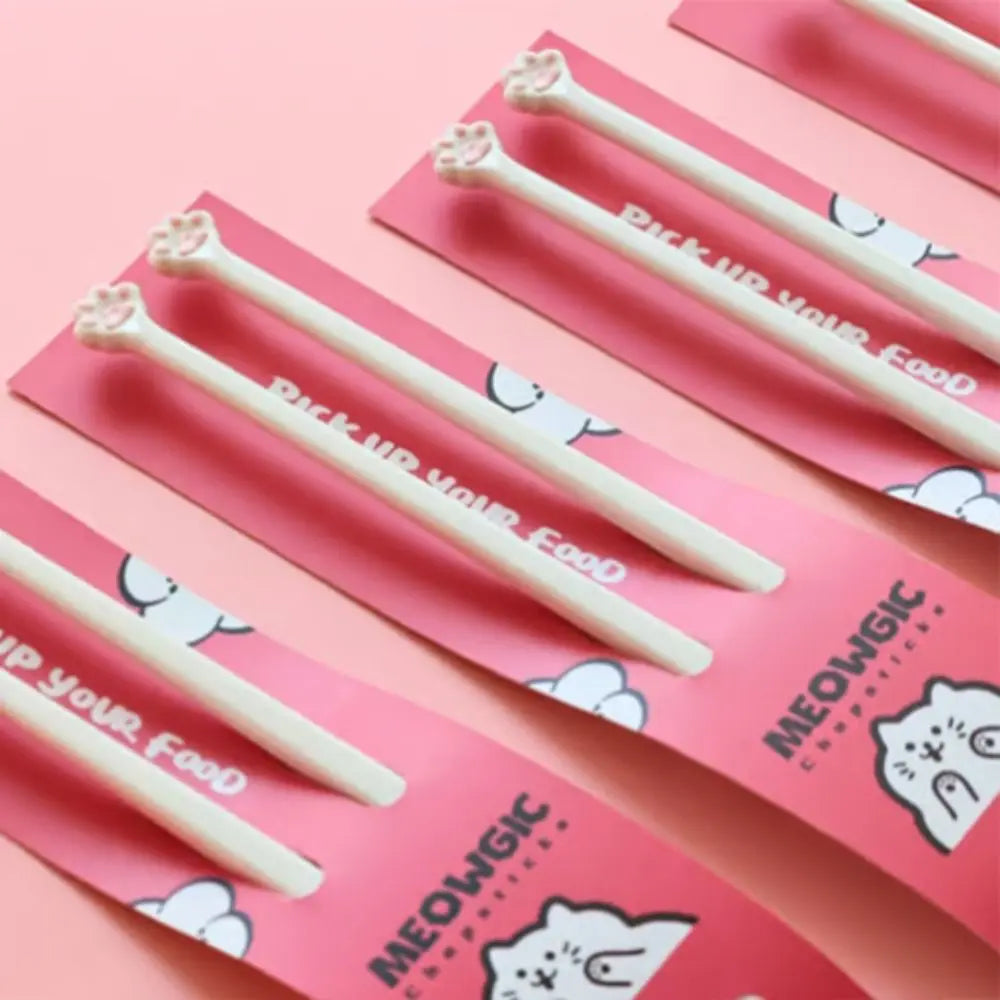 Kitchen Supplies Cute Cat Pink Paw Chopsticks Non-Slip Reusable Cat Paw Chopsticks Durable Cooking Tools Food Clip Gift