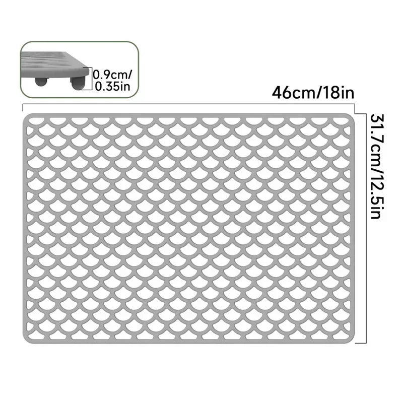 Kitchen Silicone Sink Protector Mat Foldable Anti Slip Tableware Drainage Drying Mats Household Multi Functional Desk Pad