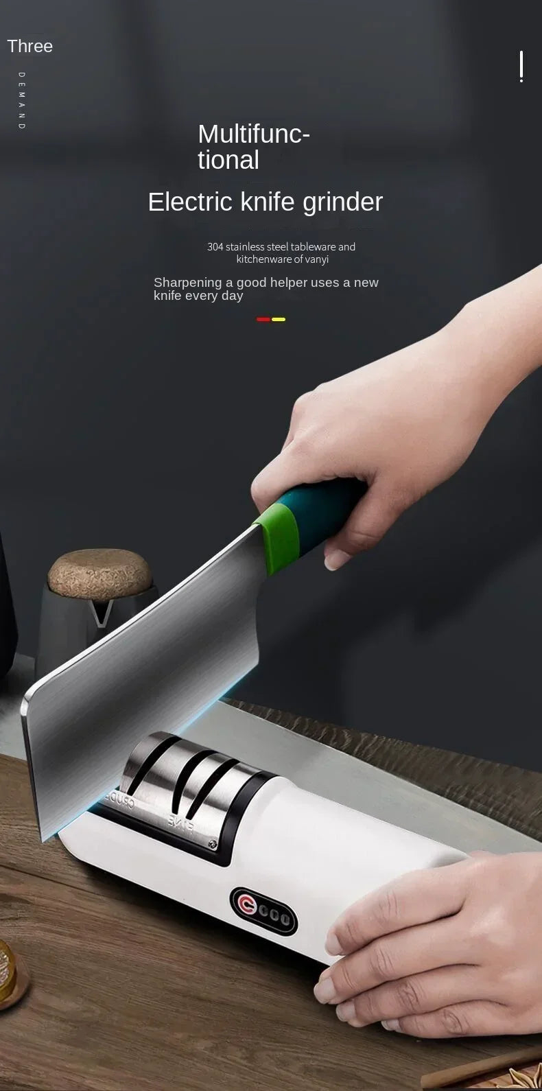 Kitchen Electric Knife Sharpener Multifunctional Automatic Professional 4 Gears Electric Knife Sharpener Kitchen Accessories