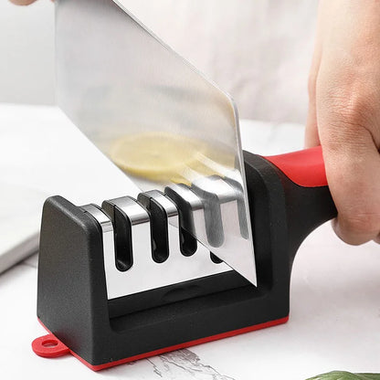 Kitchen 3/4-Segment Knife Sharpener Household Multi-Functional Hand-Held 3/4-Purpose Black Sharpening Stone