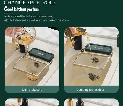 Kitchen Sink Strainer Drain Rack Large Capacity Garbage Drainer Basket Sink Leftovers Filter Vegetable Fruit Storage Sink Filter