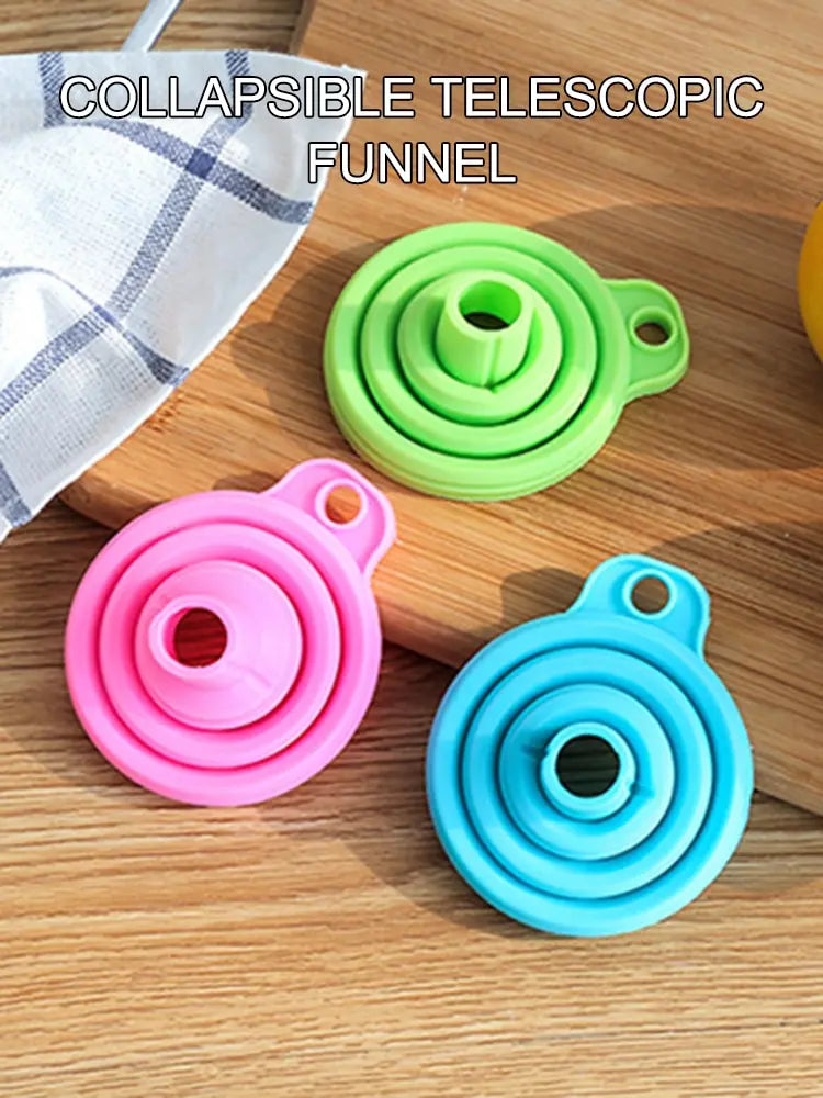 Kitchen Funnel Set, Kitchen Gadget Accessories Foldable Silicone Foldable Funnel for Filling Water Bottles With Liquid Transfer