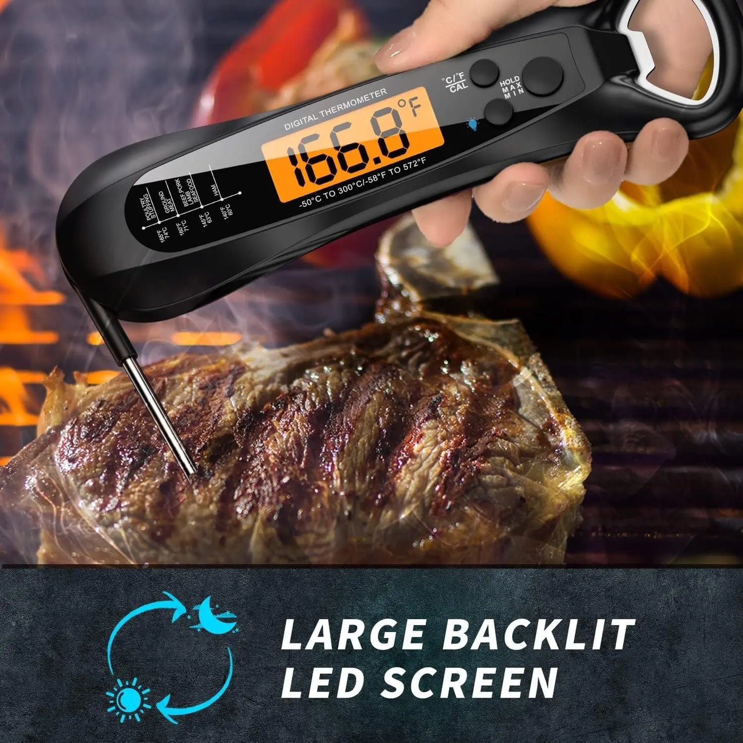 kitchen things Meat Thermometer Digital IP67 Waterproof Kitchen Cooking Food Fast Measurement Thermometer 2 Probes BBQ Grill Oil