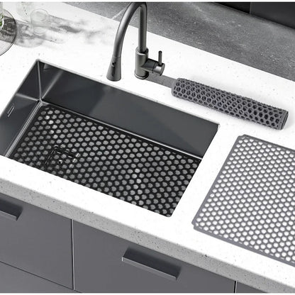 Kitchen Silicone Sink Protector Mat Foldable Anti Slip Tableware Drainage Drying Mats Household Multi Functional Desk Pad