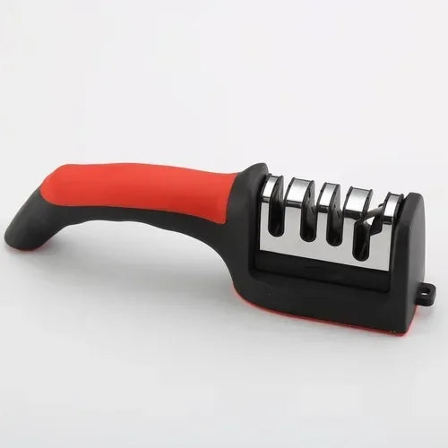 Kitchen 3-Segment Knife Sharpener Household Multi-Functional Hand-Held Three-Purpose Black Sharpening Stone Kitchen Artifacts