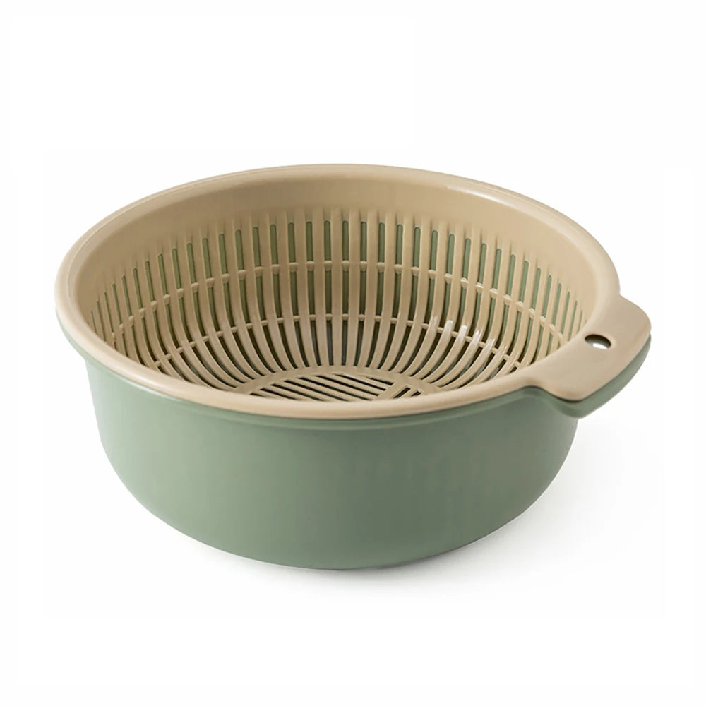Kitchen Fruit Tray Removable Double Layer Fruit Vegetable Basin Draining Basket Creative Household Washing Basket Kitchen Tool