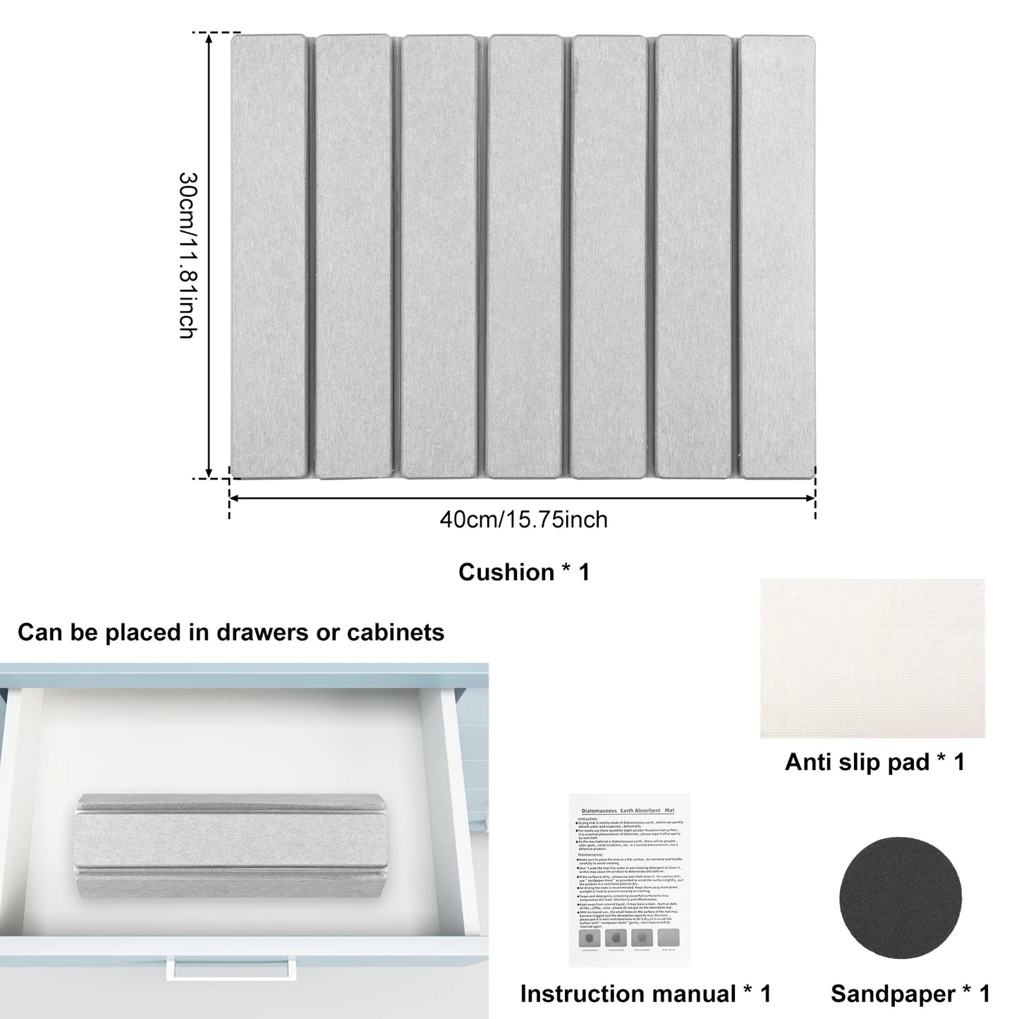 Kitchen Drying Mat Foldable Stone Dish Draining Mat Super Absorbent Mat Quick Dry Stone Drain Pad Kitchen Faucet Placemats
