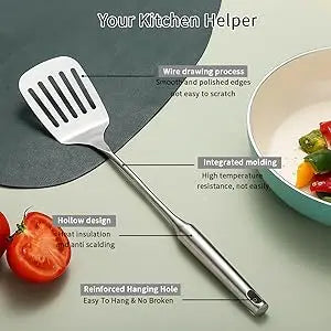 Stainless Steel Kitchen Shovel, Kitchen Spatula, Non Stick Cookware Can Be Cleaned in A Dishwasher, Easy To Clean Ideal Cookware