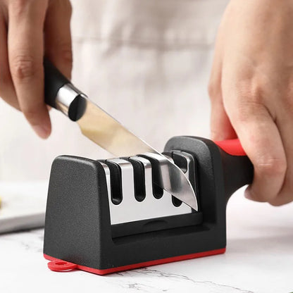 Kitchen 3/4-Segment Knife Sharpener Household Multi-Functional Hand-Held 3/4-Purpose Black Sharpening Stone