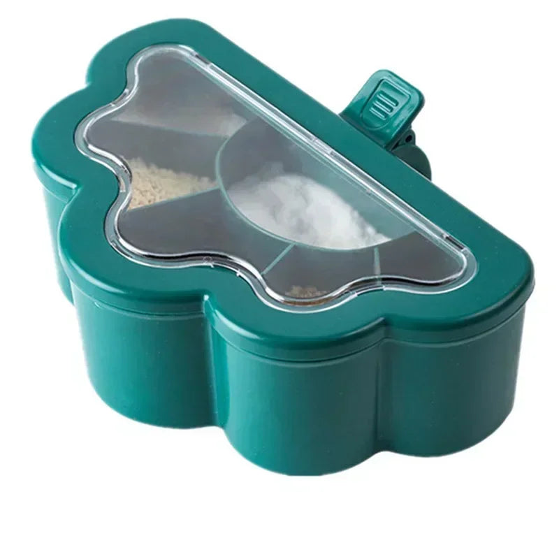 Kitchen Combination Integrated Seasoning Box Creative Multi-grid Salt Jar Seasoning Jar Plastic Household Seasoning Box