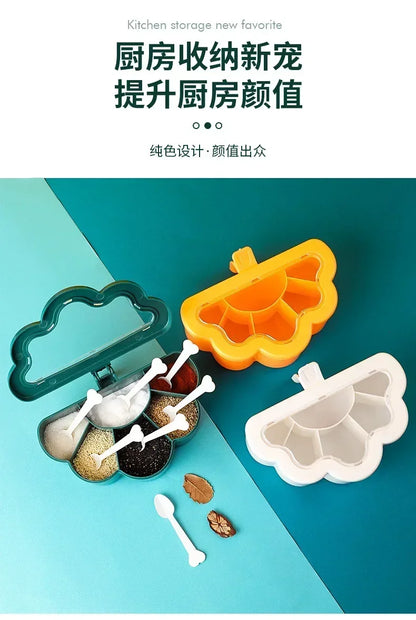Kitchen Combination Integrated Seasoning Box Creative Multi-grid Salt Jar Seasoning Jar Plastic Household Seasoning Box
