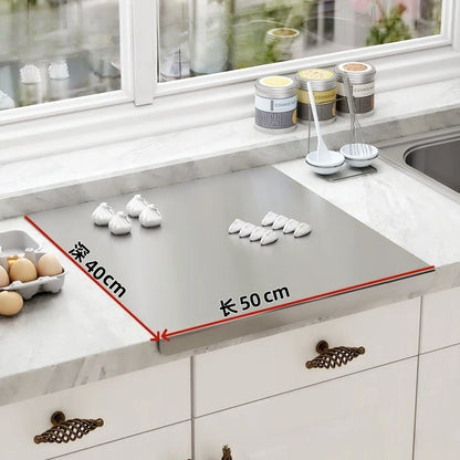 Kitchen Tools Cutting Board, Food Grade 304 Stainless Steel Cutting Board Non slip Edge Suitable for Cutting Vegetables Pastries