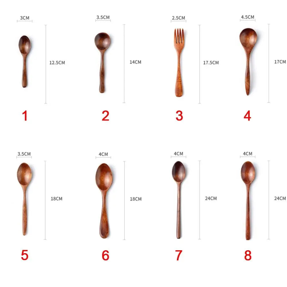 Non Scratch Ice Cream Kitchen For Soup Cooking Teaspoon Tableware Coffee Spoon Wooden Spoon Stirring Spoon Fork