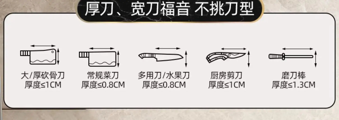 Kitchen Knife Storage Box Non-perforation Knife Holder Wall-mounted Knife Rack Kitchen Items Kitchen Accessories Organizer