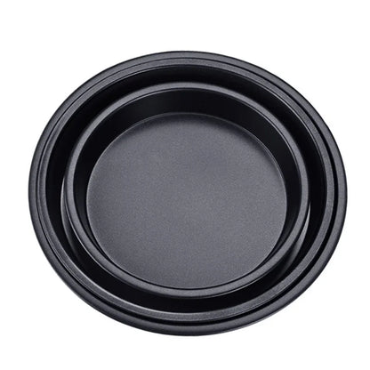 Kitchen Pizza Mould Pan Carbon Steel ware Baking Pan Round Pizza Tray Round Baking Tray Heat-resistant for Home Pie Tins Black