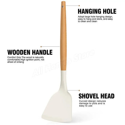 Kitchen Kit 12 Pieces Silicone Food Grade Utensils Cooking Sets Turner Spatula Measuring Spoon Practical Cookware Tool Kitchenwa
