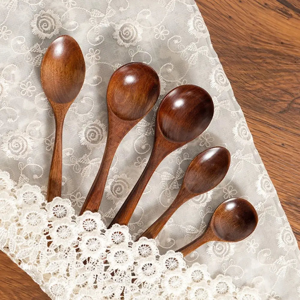 Non Scratch Ice Cream Kitchen For Soup Cooking Teaspoon Tableware Coffee Spoon Wooden Spoon Stirring Spoon Fork