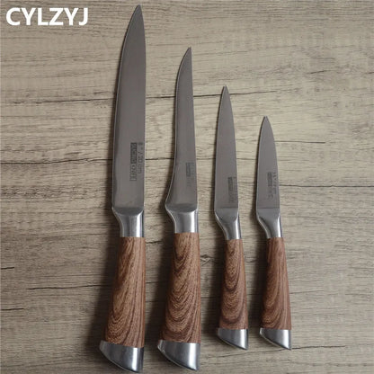 Kitchen Knives Set chef knives sets Stainless Steel Kitchen Knives Scissors Sharpener Chef Slicer Paring Bread Utility Knife