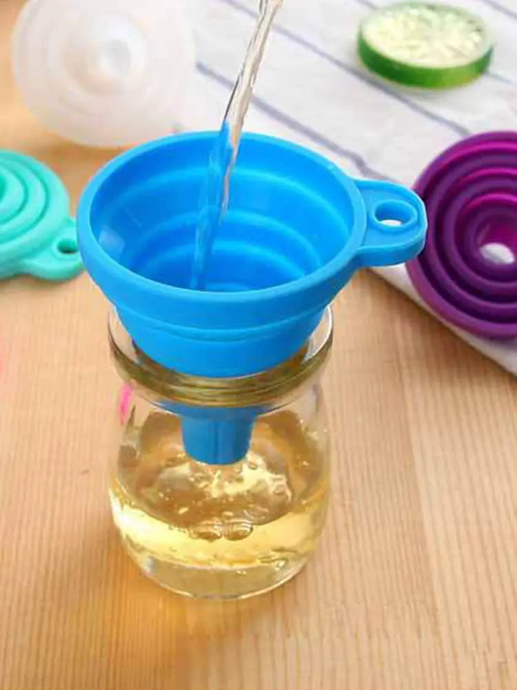 Kitchen Funnel Set, Kitchen Gadget Accessories Foldable Silicone Foldable Funnel for Filling Water Bottles With Liquid Transfer