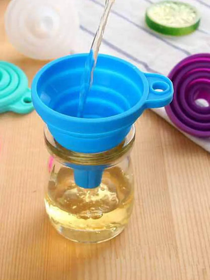 Kitchen Funnel Set, Kitchen Gadget Accessories Foldable Silicone Foldable Funnel for Filling Water Bottles With Liquid Transfer