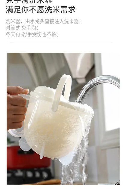 Kitchen Free Hand Washing Washing Rice Washing Vegetables Fruit and Vegetable Drain Basket Plastic Counter Flow Rice Washer