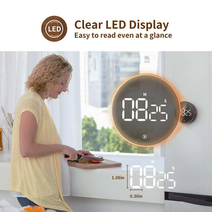 Kitchen Timer Digital Countdown Magnetic Egg Timer For Cooking With Constant Light Function For Classrooms Quiet For Kids Adults