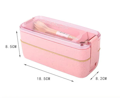 Kitchen 750ml Microwave Lunch Box Wheat Straw Dinnerware Food Storage Container Children Kids School Office Portable Bento Box