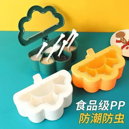 Kitchen Combination Integrated Seasoning Box Creative Multi-grid Salt Jar Seasoning Jar Plastic Household Seasoning Box