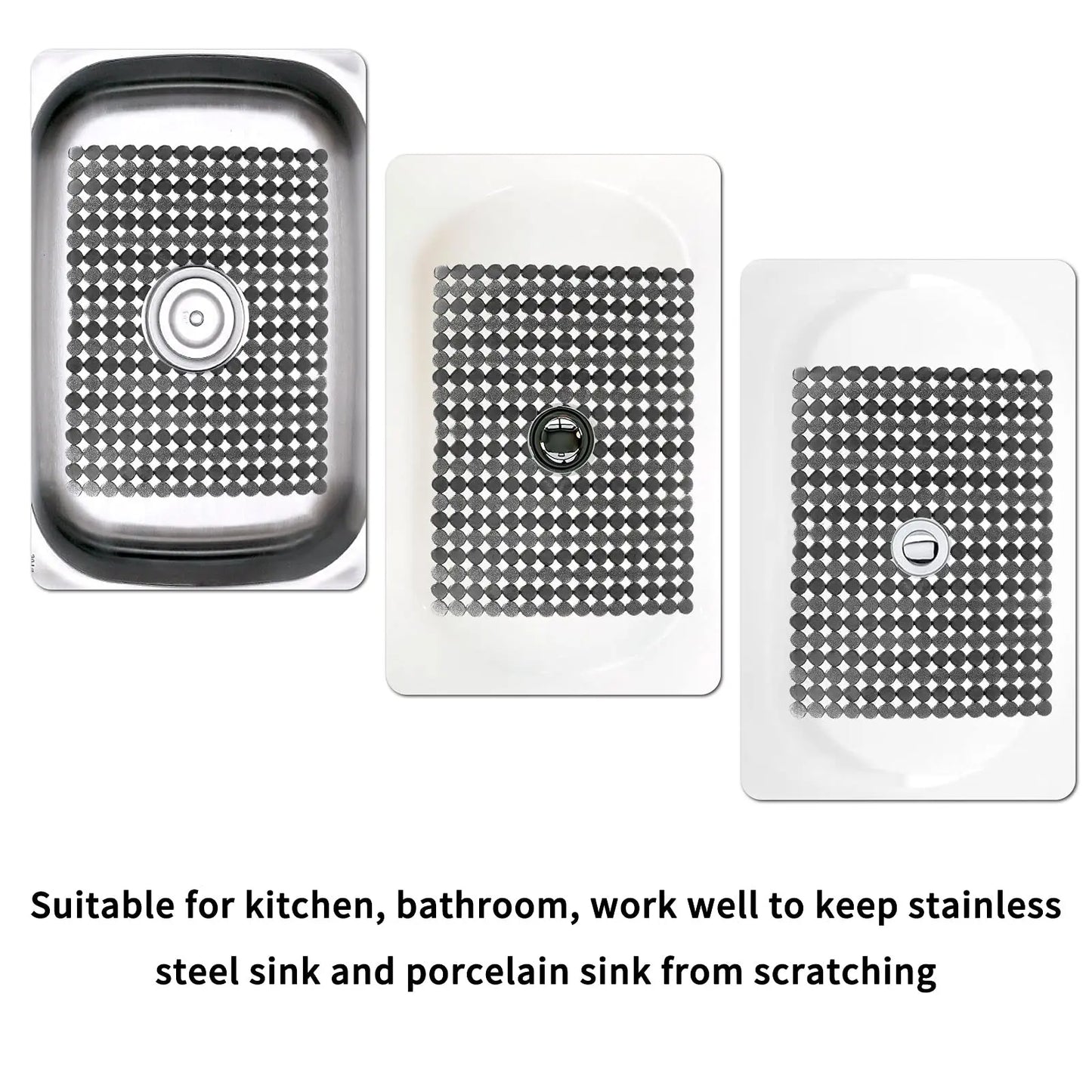Kitchen Sink Mat Good Grip Anti Slip Sink Mat For Dinnerware Tableware for Stainless Steel/Ceramic Sinks,PVC Eco-friendly Protec