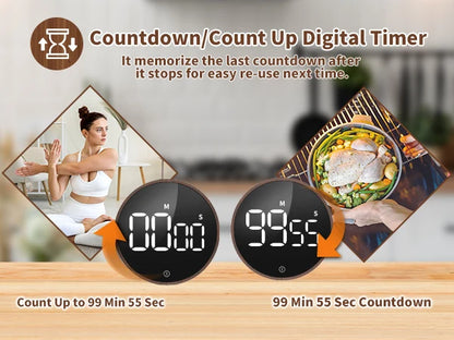 Kitchen Timer Digital Countdown Magnetic Egg Timer For Cooking With Constant Light Function For Classrooms Quiet For Kids Adults