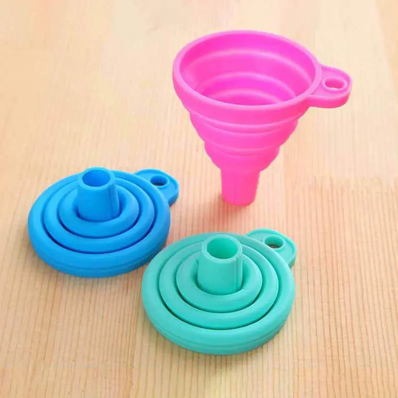 Kitchen Funnel Set, Kitchen Gadget Accessories Foldable Silicone Foldable Funnel for Filling Water Bottles With Liquid Transfer