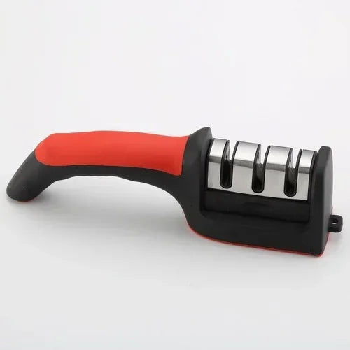Kitchen 3-Segment Knife Sharpener Household Multi-Functional Hand-Held Three-Purpose Black Sharpening Stone Kitchen Artifacts