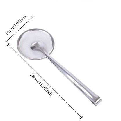 Kitchen tools: stainless steel strainer, oil scoop, fried food scoop, oil scoop, tofu powder sieve, filter screen, food oil clip